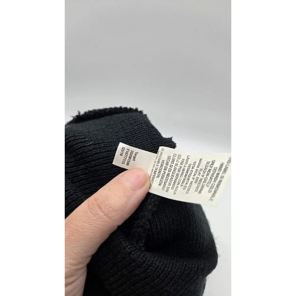 Hand Crafted Black Googly Eyes Beanie Hat Funny Novelty One Size Winter Knit Cap